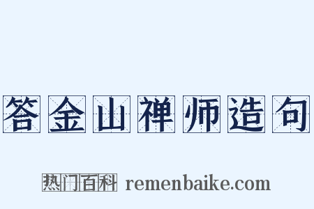 答金山禅师造句是什么意思的图片